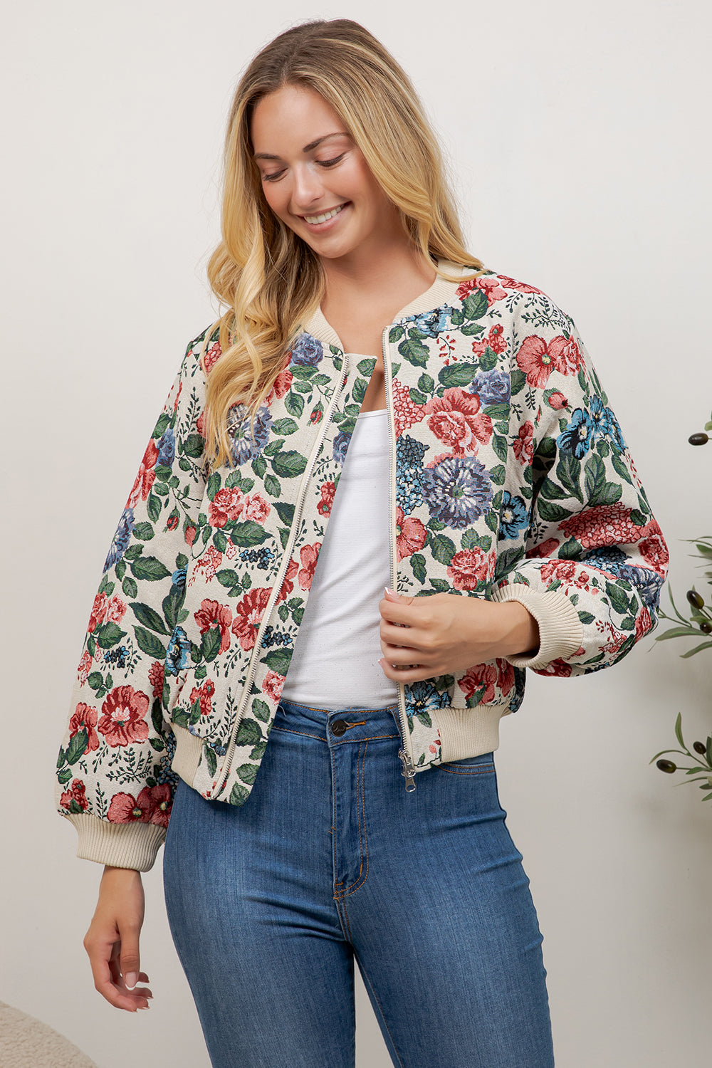 Rose Tapestry Bomber Jacket
