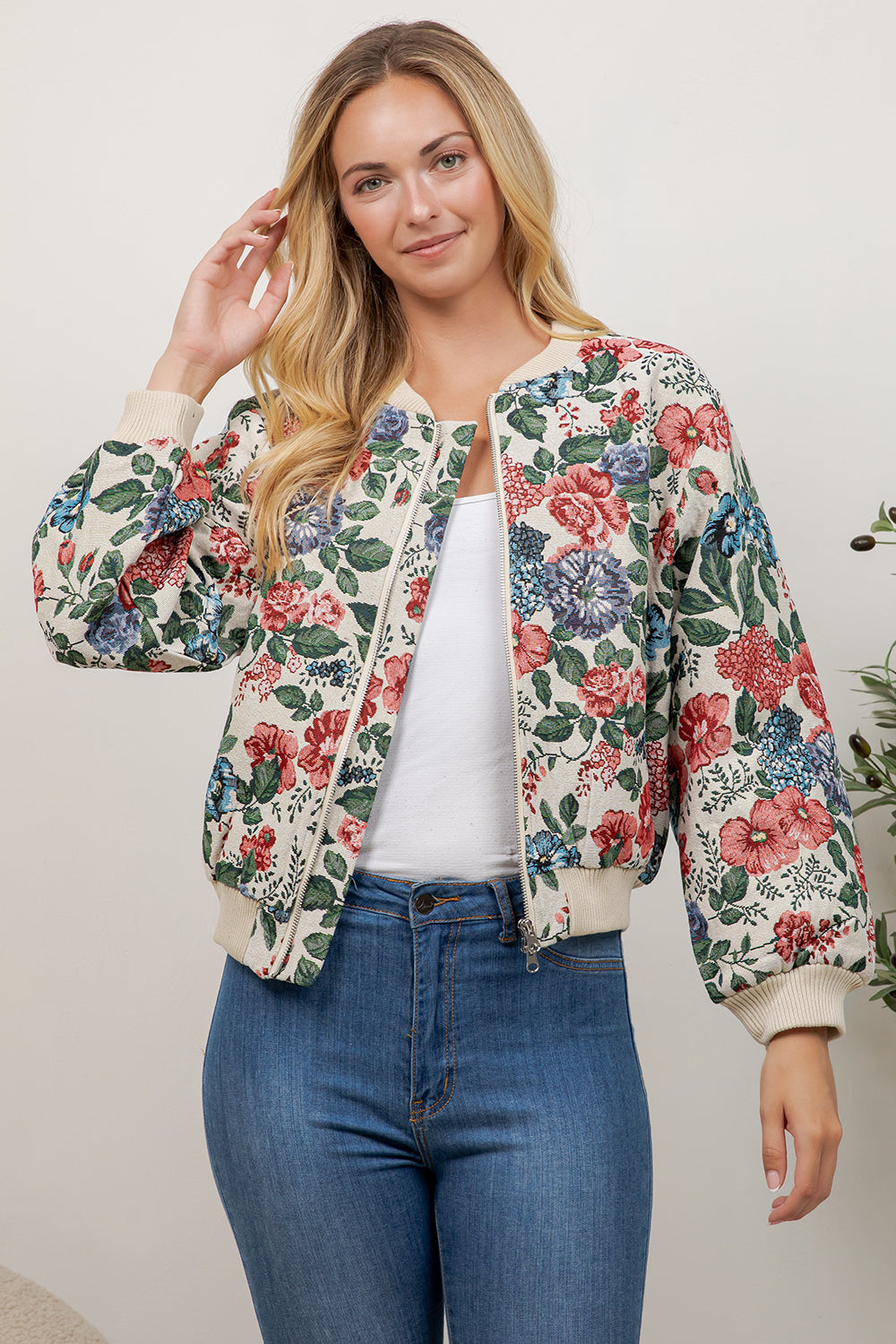 Rose Tapestry Bomber Jacket