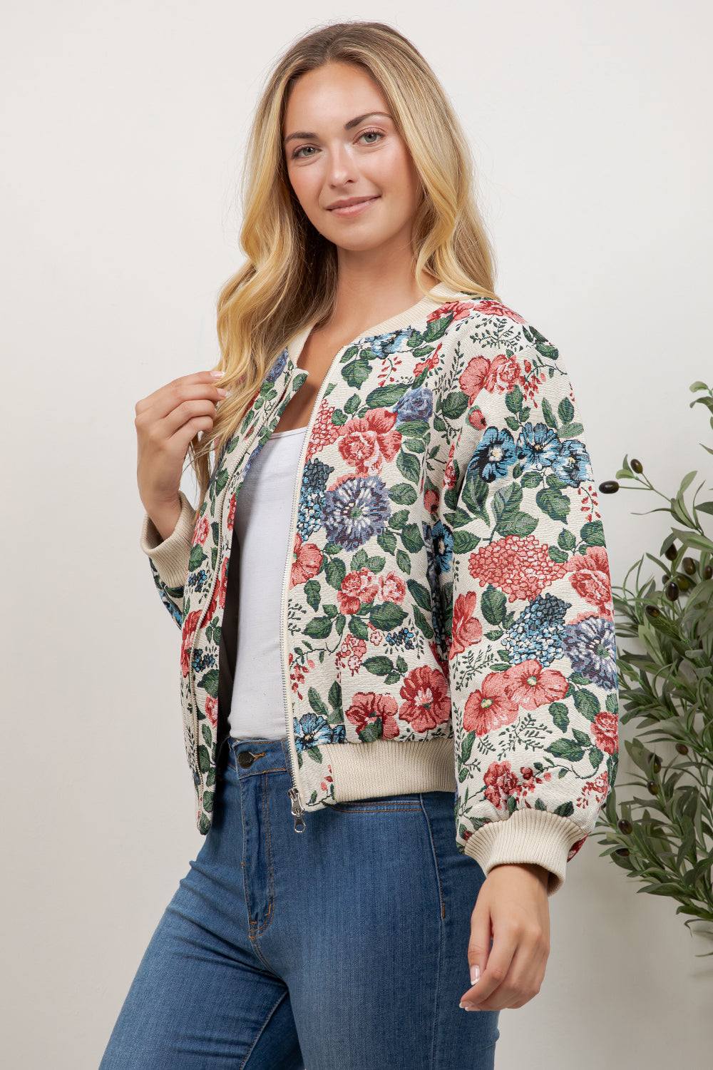 Rose Tapestry Bomber Jacket