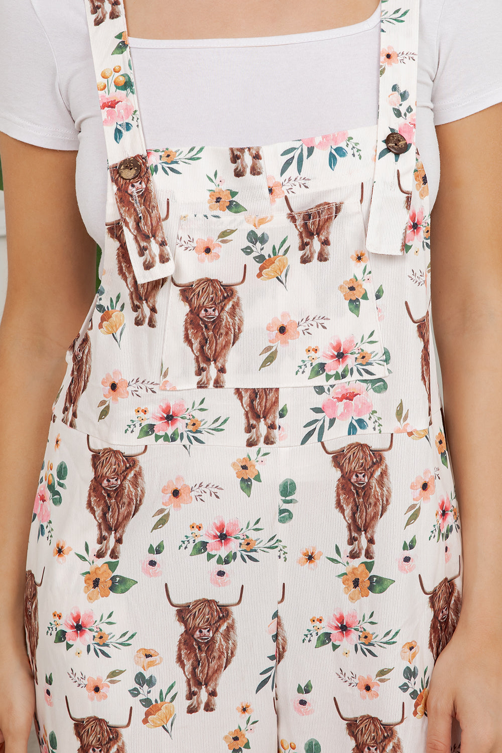 Highland Cows Overall Jumpsuit (Wide Leg)