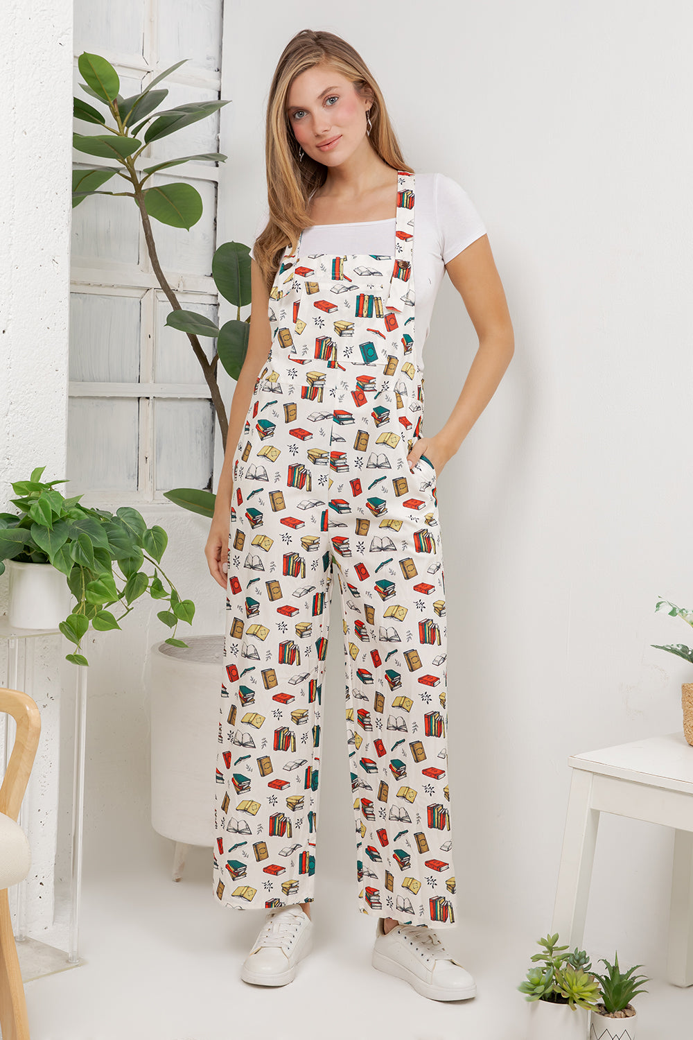 Retro Books Overall Jumpsuit