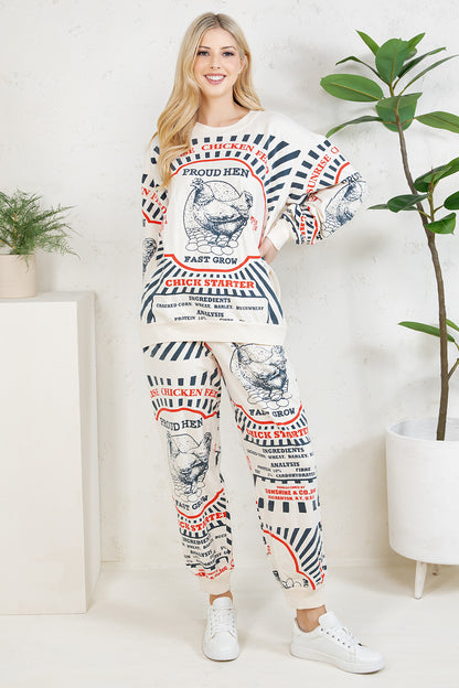 HEN - COTTON SWEATSHIRT & PANTS