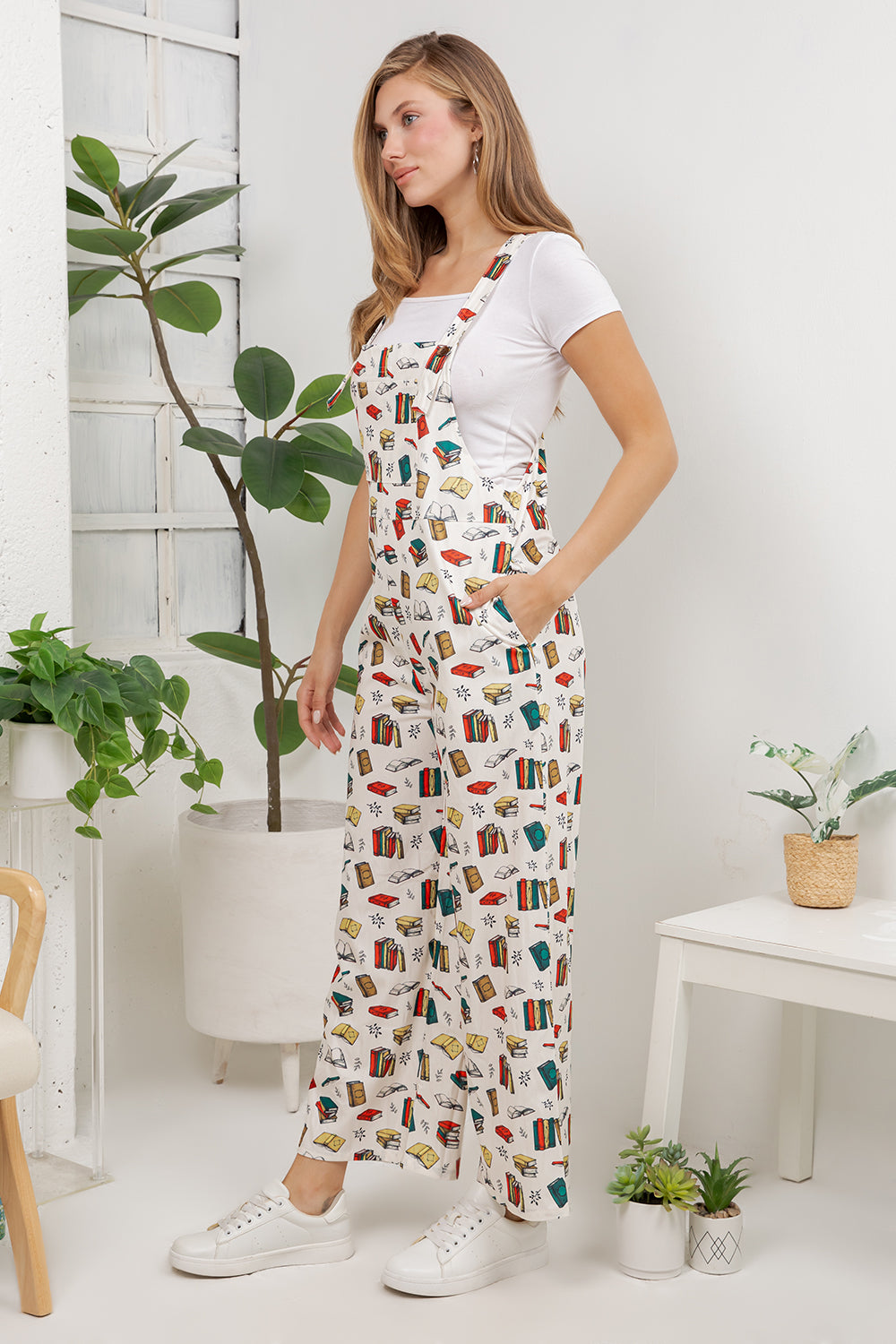 Retro Books Overall Jumpsuit