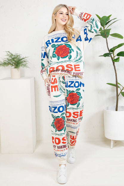 ROSE - COTTON SWEATSHIRT & PANTS