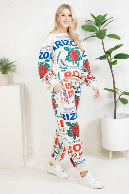 ROSE - COTTON SWEATSHIRT & PANTS