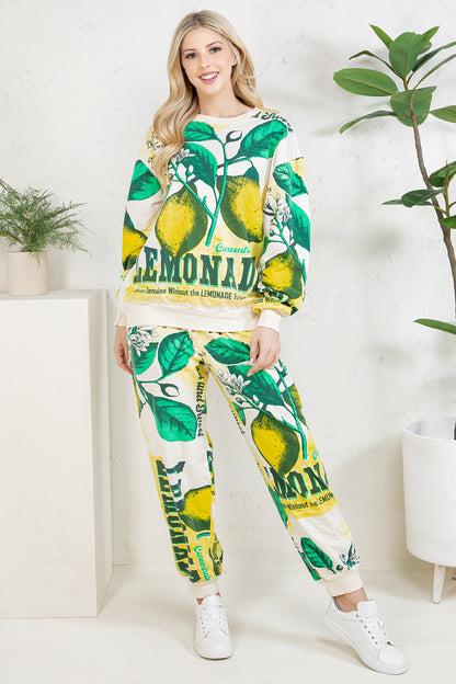 LEMON - COTTON SWEATSHIRT & PANTS