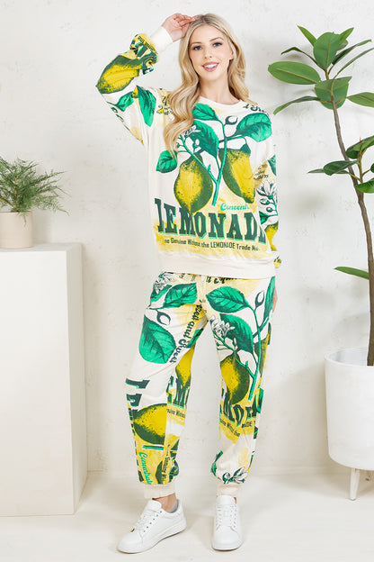 LEMON - COTTON SWEATSHIRT & PANTS
