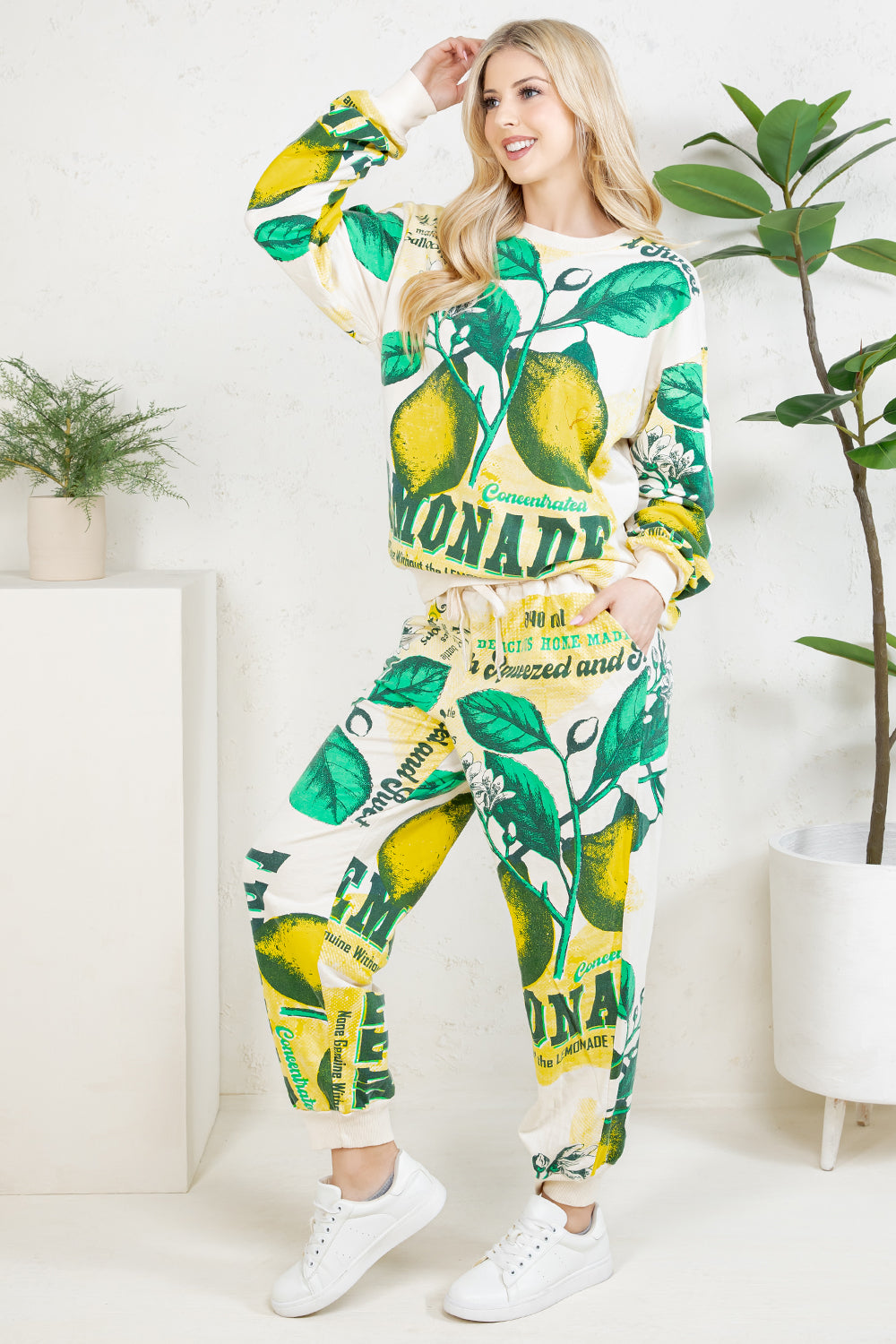 LEMON - COTTON SWEATSHIRT & PANTS