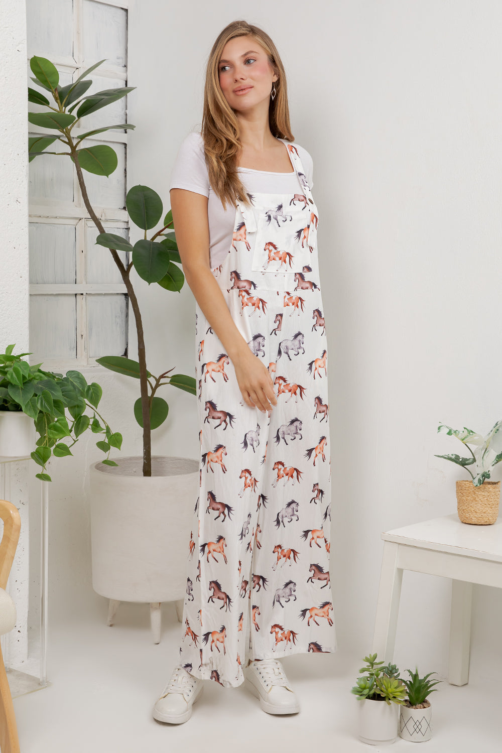 Horses Overall Jumpsuit (Wide Leg)