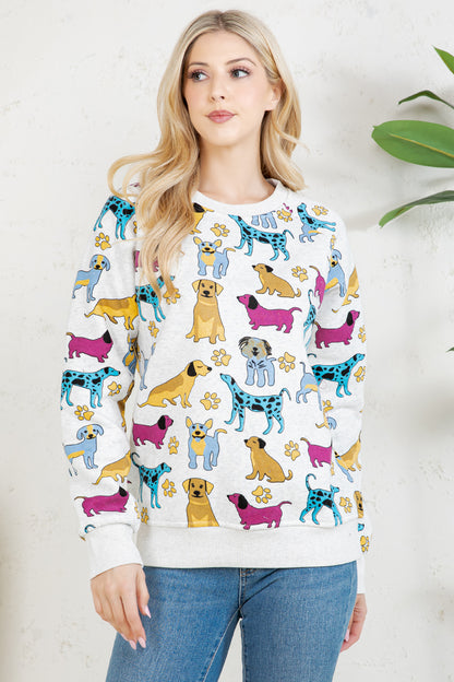 Colorful DOG Fleece Sweatshirt