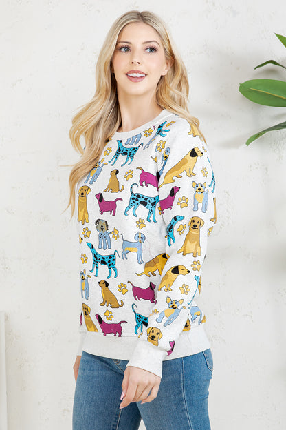 Colorful DOG Fleece Sweatshirt