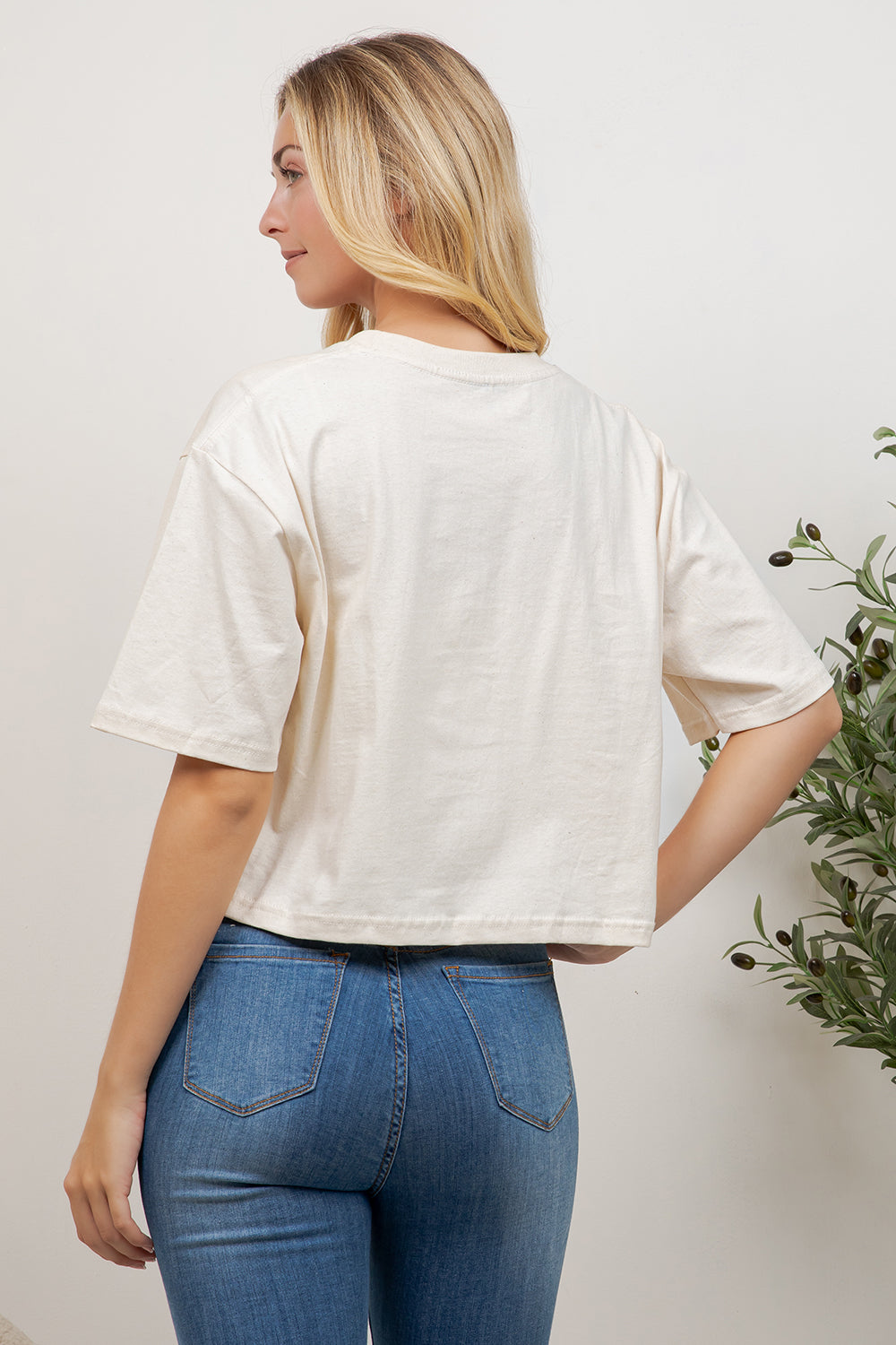 Lemon Print Cotton Crop Top