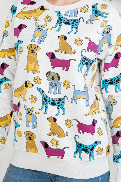 Colorful DOG Fleece Sweatshirt