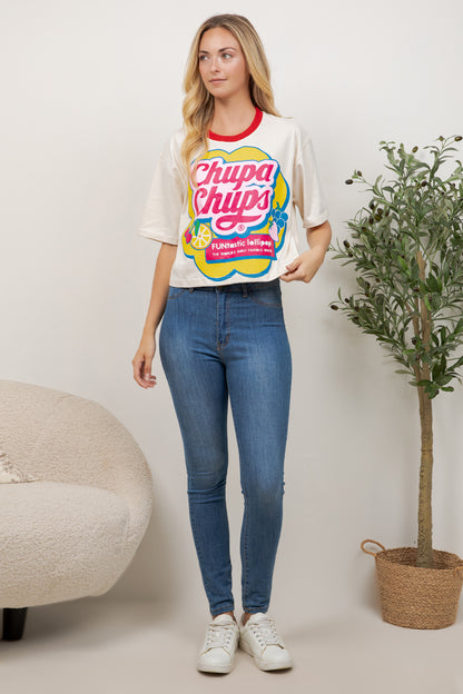 Chupa Chups Print Cotton Crop Top