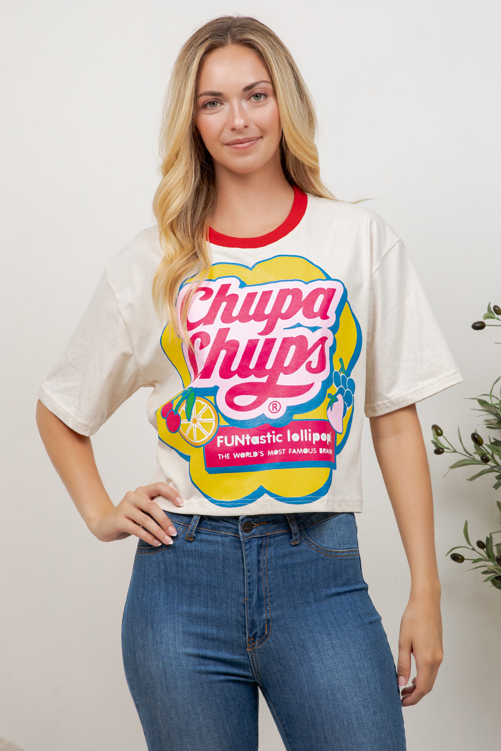 Chupa Chups Print Cotton Crop Top