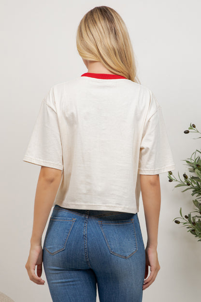 Chupa Chups Print Cotton Crop Top
