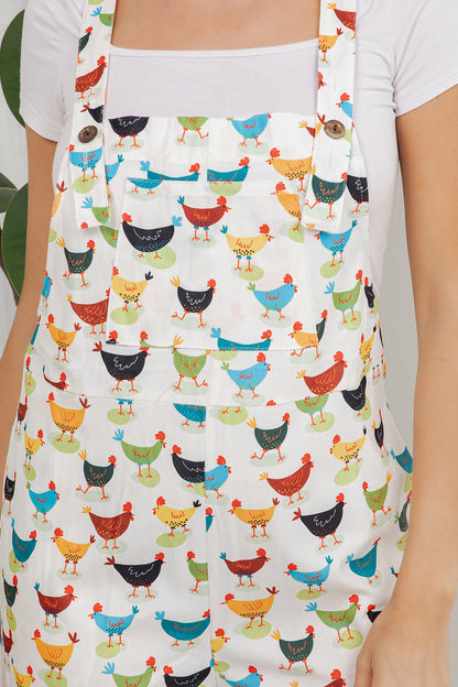 Colorful Chickens Overall Jumpsuit
