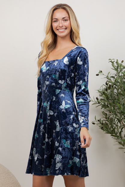 Butterfly Velvet Dress