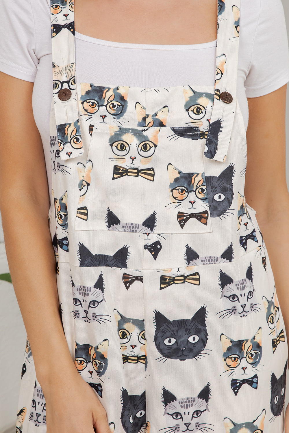 Cat Faces Overall Jumpsuit (Wide Leg)
