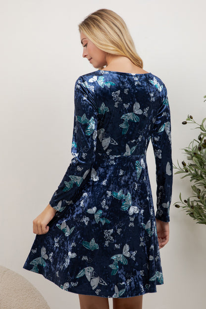 Butterfly Velvet Dress