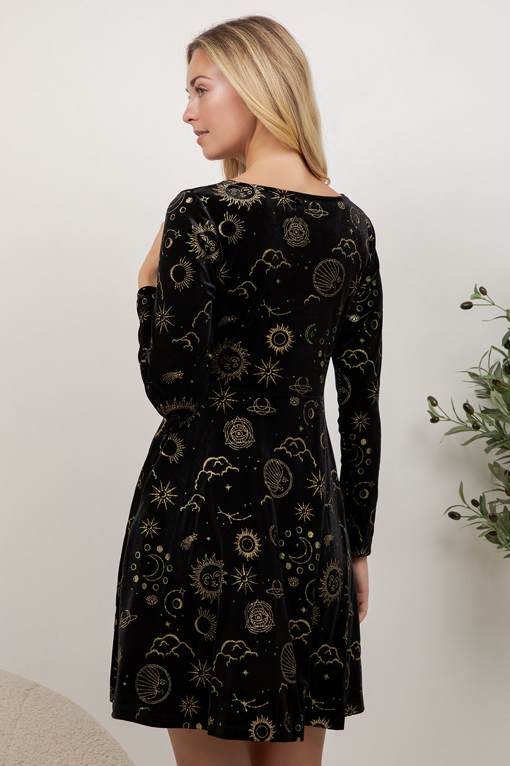 Retro Celesital Velvet Dress
