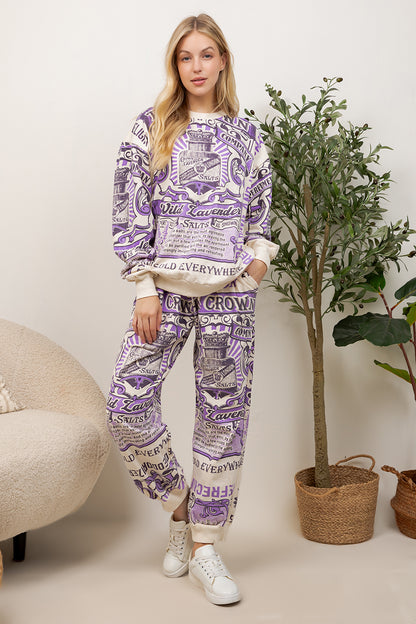 Wild Lavender- Cotton Sweatshirt & Pants