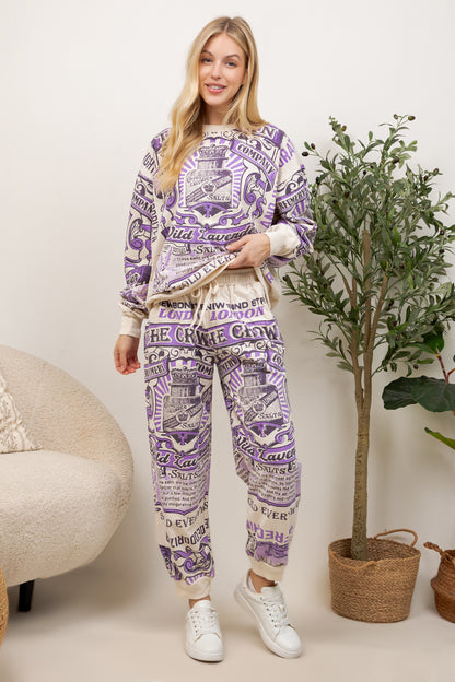 Wild Lavender- Cotton Sweatshirt & Pants