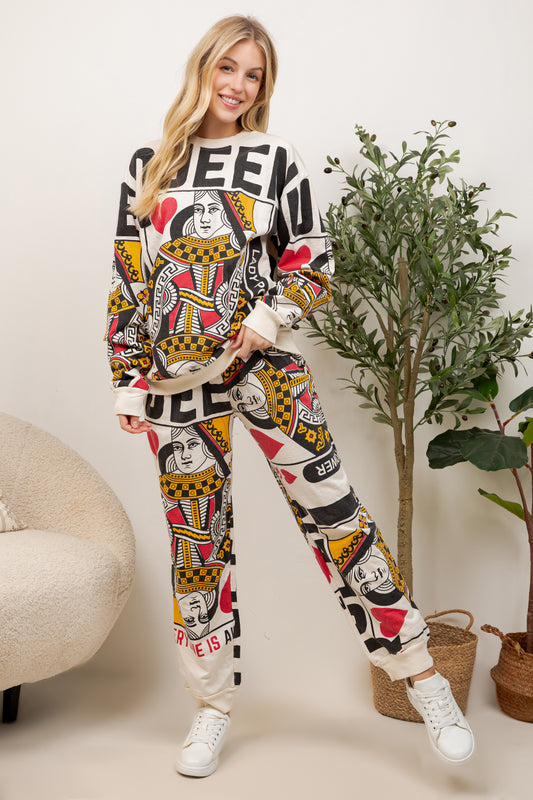 Queen Of Heart - Cotton Sweatshirt & Pants