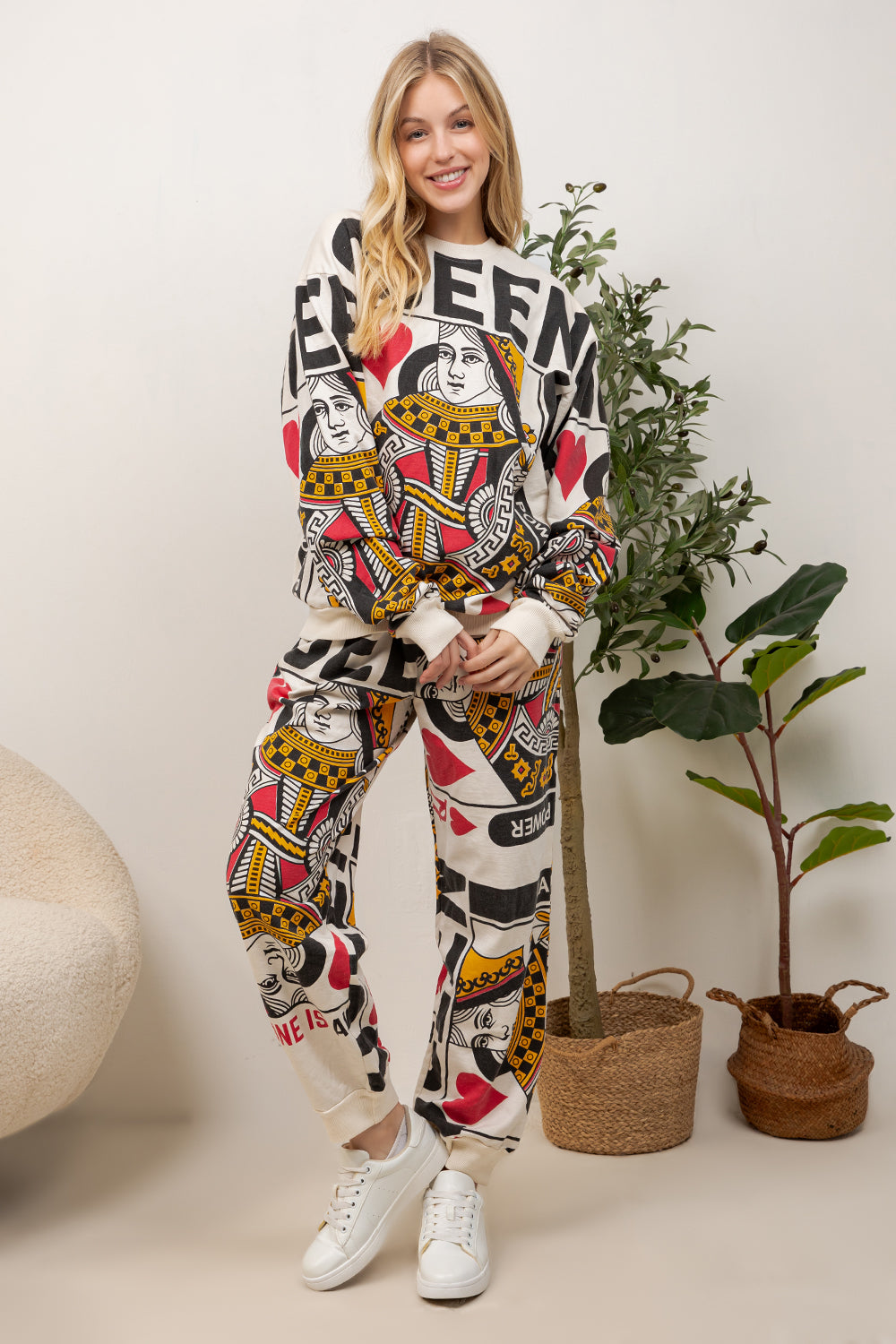 Queen Of Heart - Cotton Sweatshirt & Pants