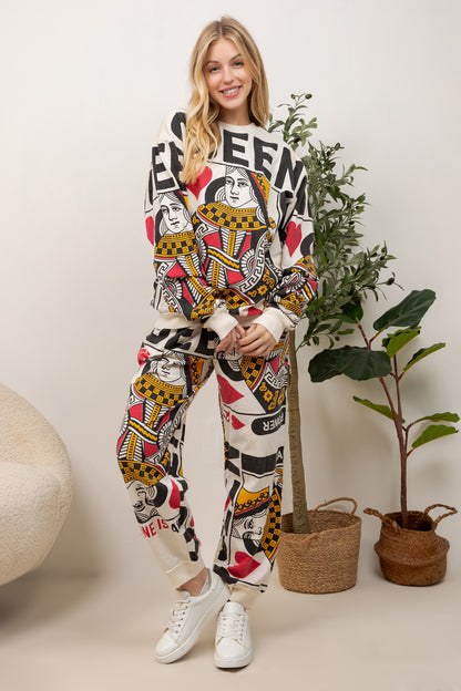 Queen Of Heart - Cotton Sweatshirt & Pants
