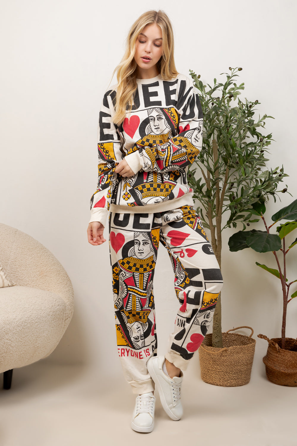 Queen Of Heart - Cotton Sweatshirt & Pants