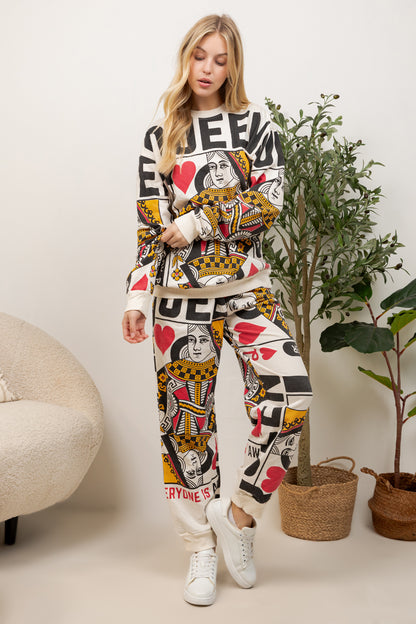 Queen Of Heart - Cotton Sweatshirt & Pants