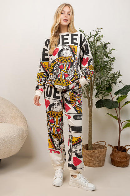 Queen Of Heart - Cotton Sweatshirt & Pants