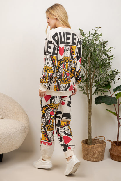 Queen Of Heart - Cotton Sweatshirt & Pants
