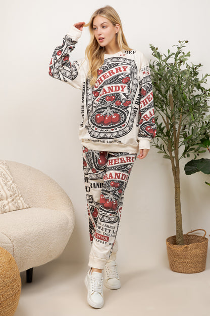 Cherry Brandy - Cotton Sweatshirt & Pants