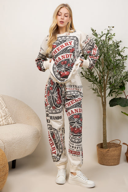 Cherry Brandy - Cotton Sweatshirt & Pants