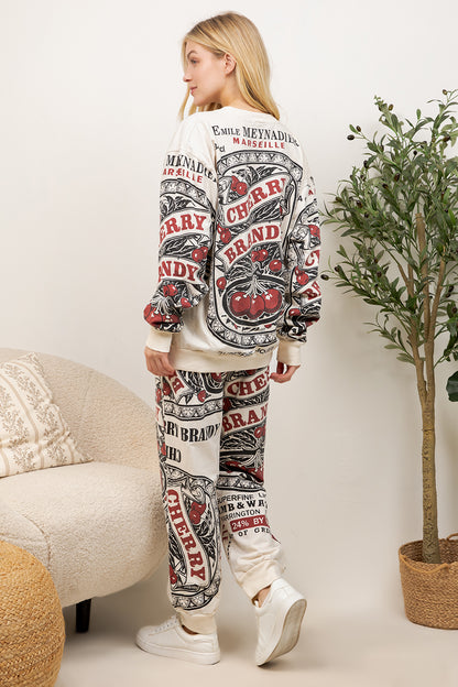 Cherry Brandy - Cotton Sweatshirt & Pants