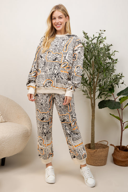 Comic Strip - Cotton Sweatshirt & Pants