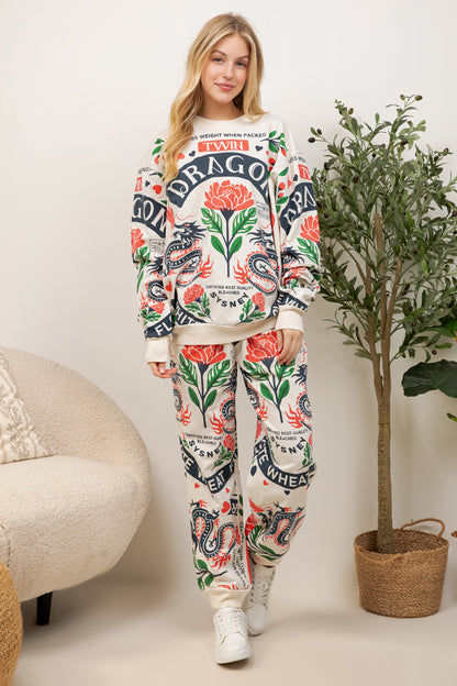 Twin Dragon - Cotton Sweatshirt & Pants