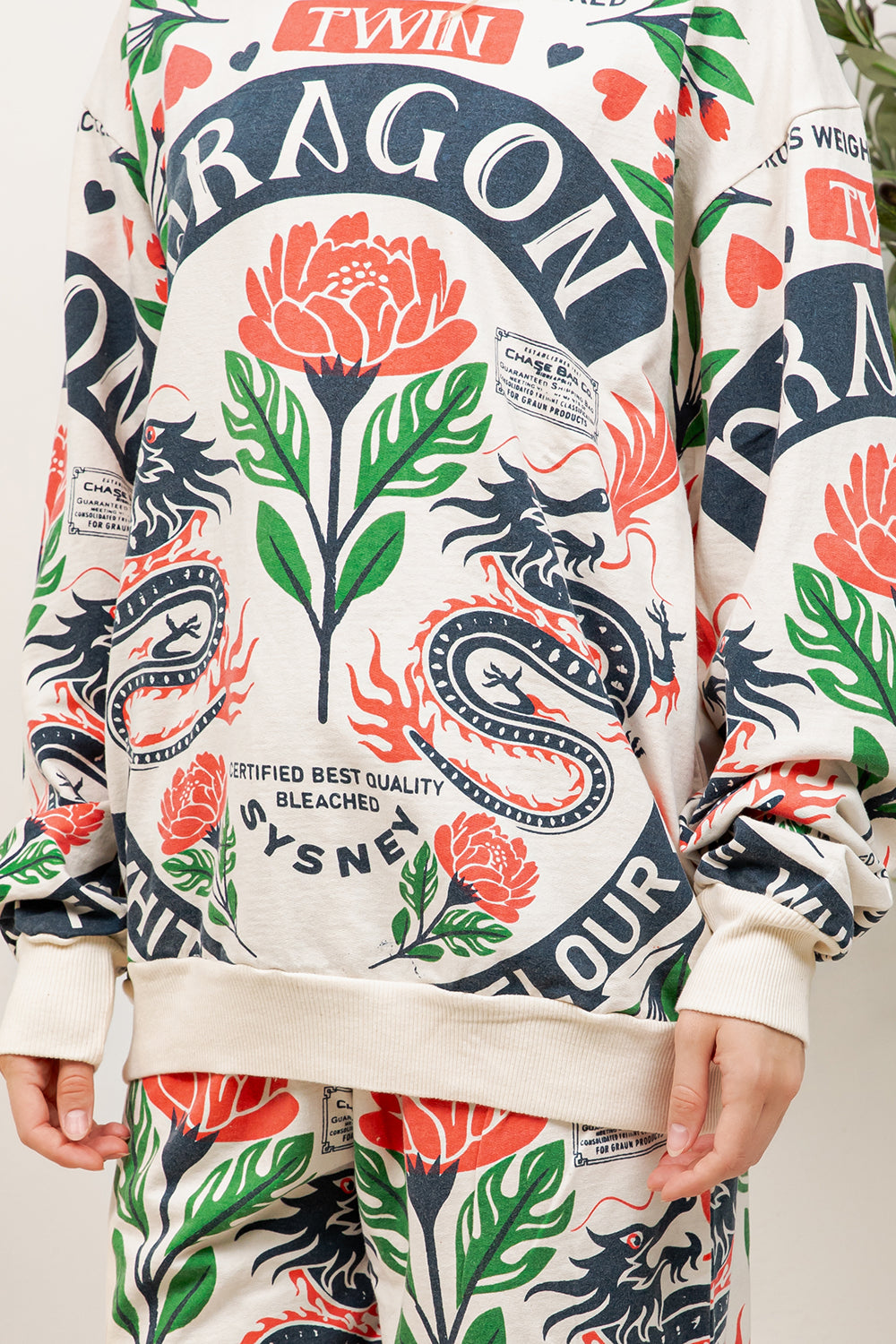 Twin Dragon - Cotton Sweatshirt & Pants