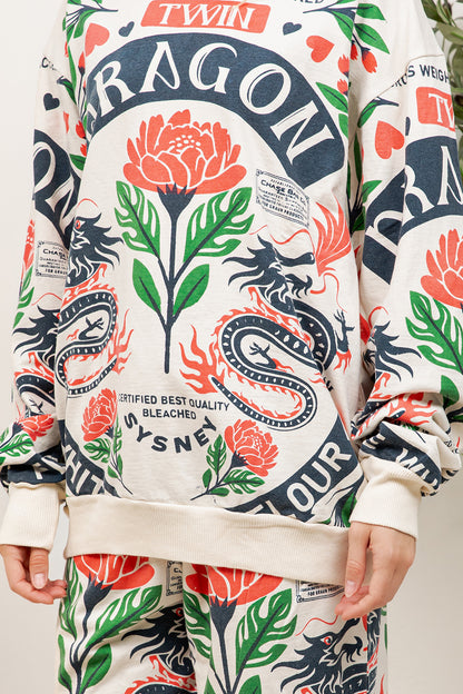 Twin Dragon - Cotton Sweatshirt & Pants
