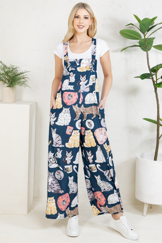 Cats Wide Leg Overall