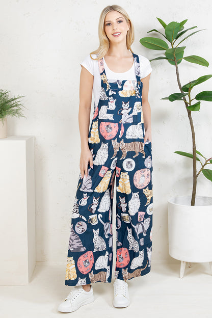 Cats Wide Leg Overall