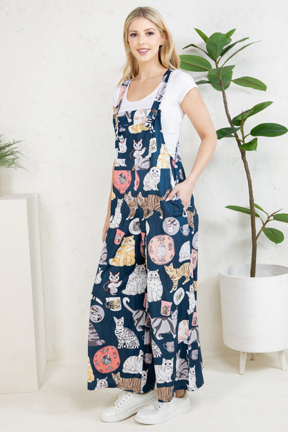 Cats Wide Leg Overall