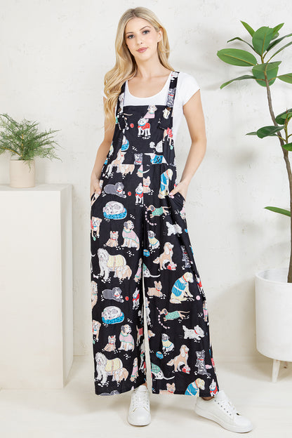Dogs Wide Leg Overall