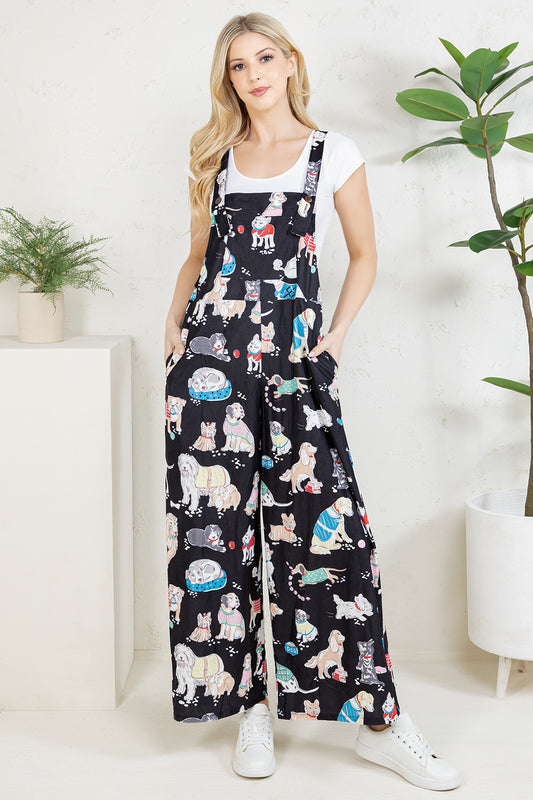 Dogs Wide Leg Overall