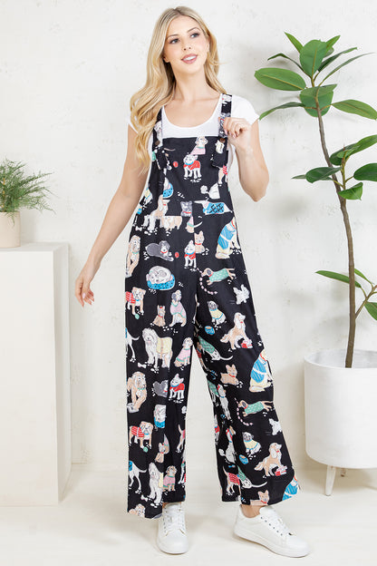 Dogs Wide Leg Overall
