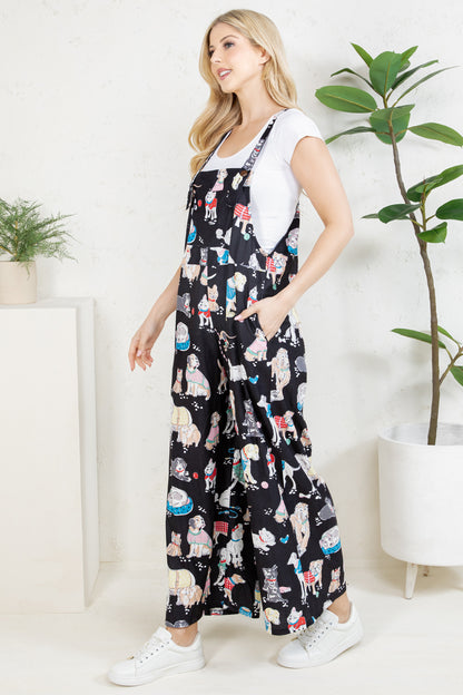 Dogs Wide Leg Overall