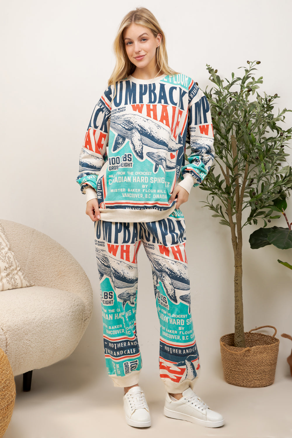 Whale - Cotton Sweatshirt & Pants