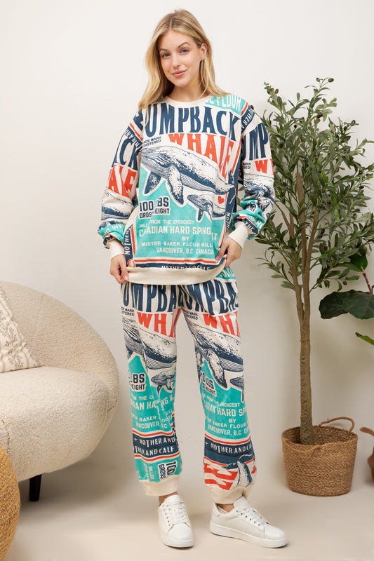 Whale - Cotton Sweatshirt & Pants
